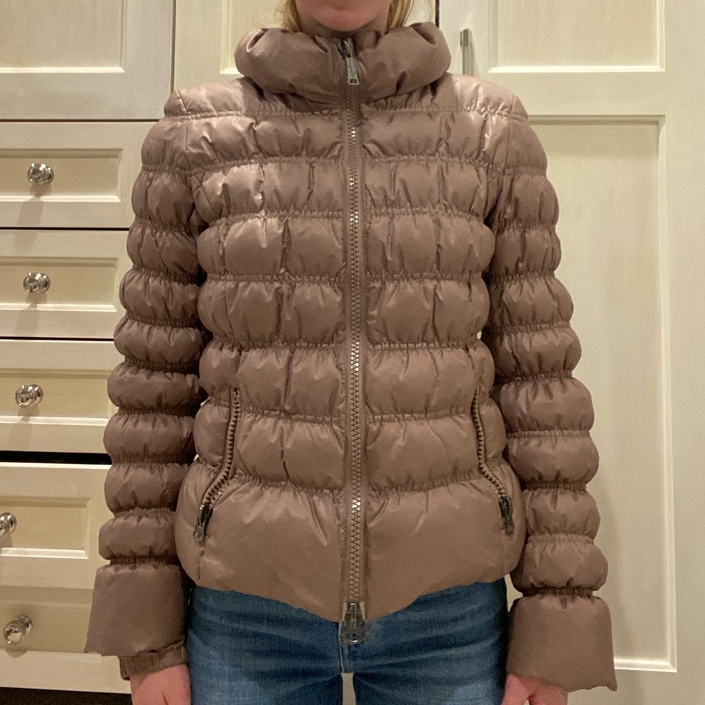 Italian Designer Down Puffer Taupe